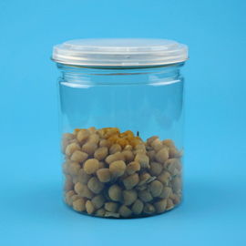 Food Grade Material Clear Plastic Jars With Aluminium Cover Water Resistance